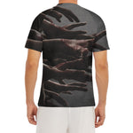 Halloween Zombie Hands Print Men's Short Sleeve Rash Guard