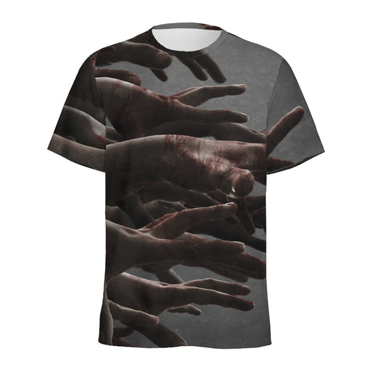 Halloween Zombie Hands Print Men's Sports T-Shirt