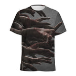 Halloween Zombie Hands Print Men's Sports T-Shirt