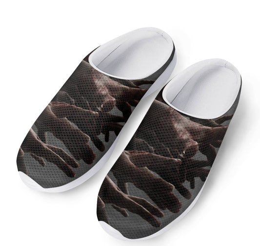 Halloween Zombie Hands Print Mesh Casual Shoes