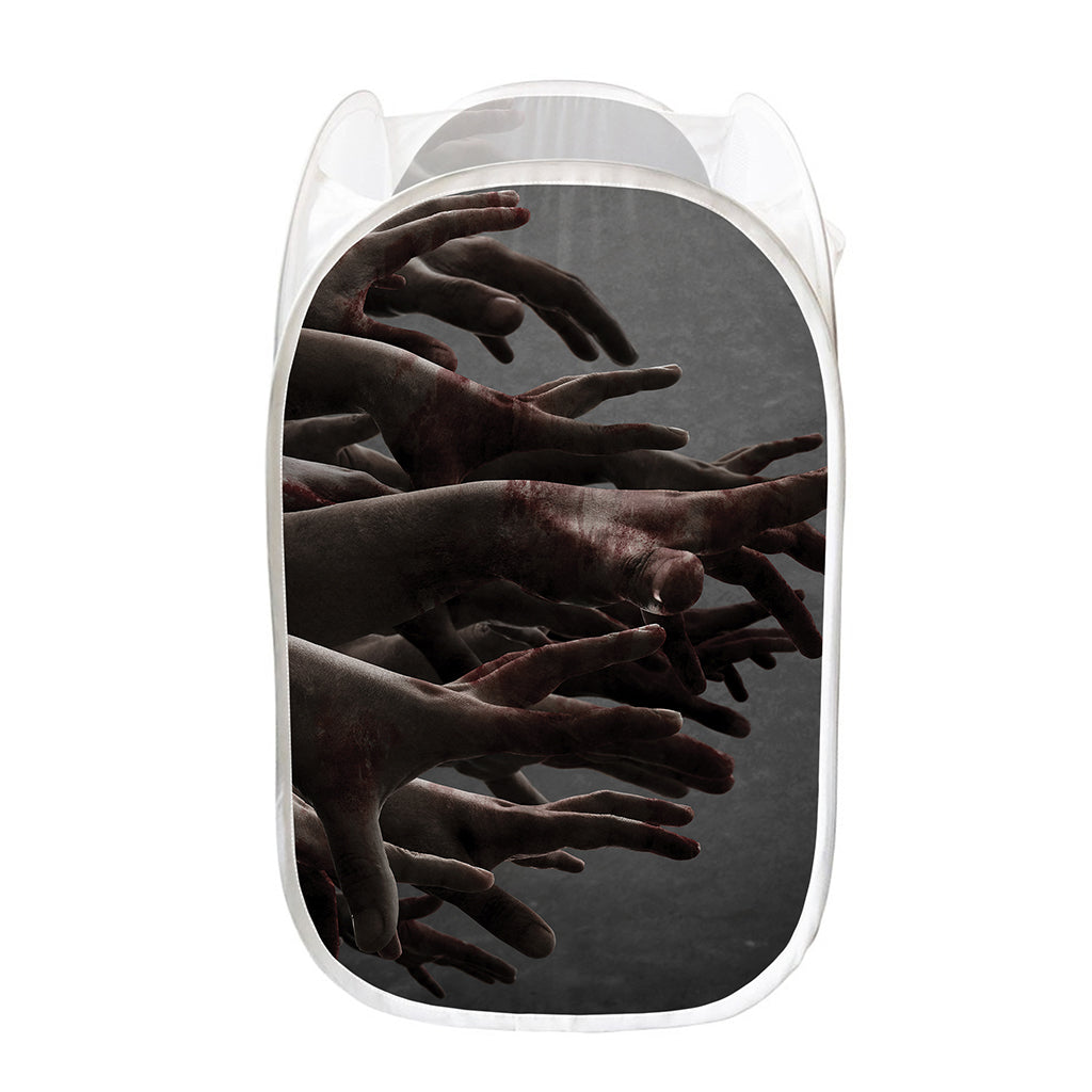 Halloween Zombie Hands Print Mesh Laundry Hamper