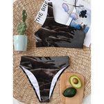 Halloween Zombie Hands Print One Shoulder Bikini Top