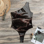 Halloween Zombie Hands Print One Shoulder Bodysuit