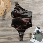 Halloween Zombie Hands Print One Shoulder Bodysuit