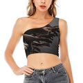 Halloween Zombie Hands Print One Shoulder Crop Top