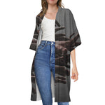 Halloween Zombie Hands Print Open Front Beach Cover Up