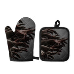 Halloween Zombie Hands Print Oven Mitt And Pot Holder Set