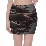Halloween Zombie Hands Print Pencil Mini Skirt
