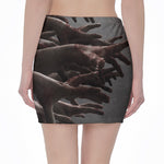 Halloween Zombie Hands Print Pencil Mini Skirt