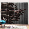 Halloween Zombie Hands Print Pencil Pleat Curtains