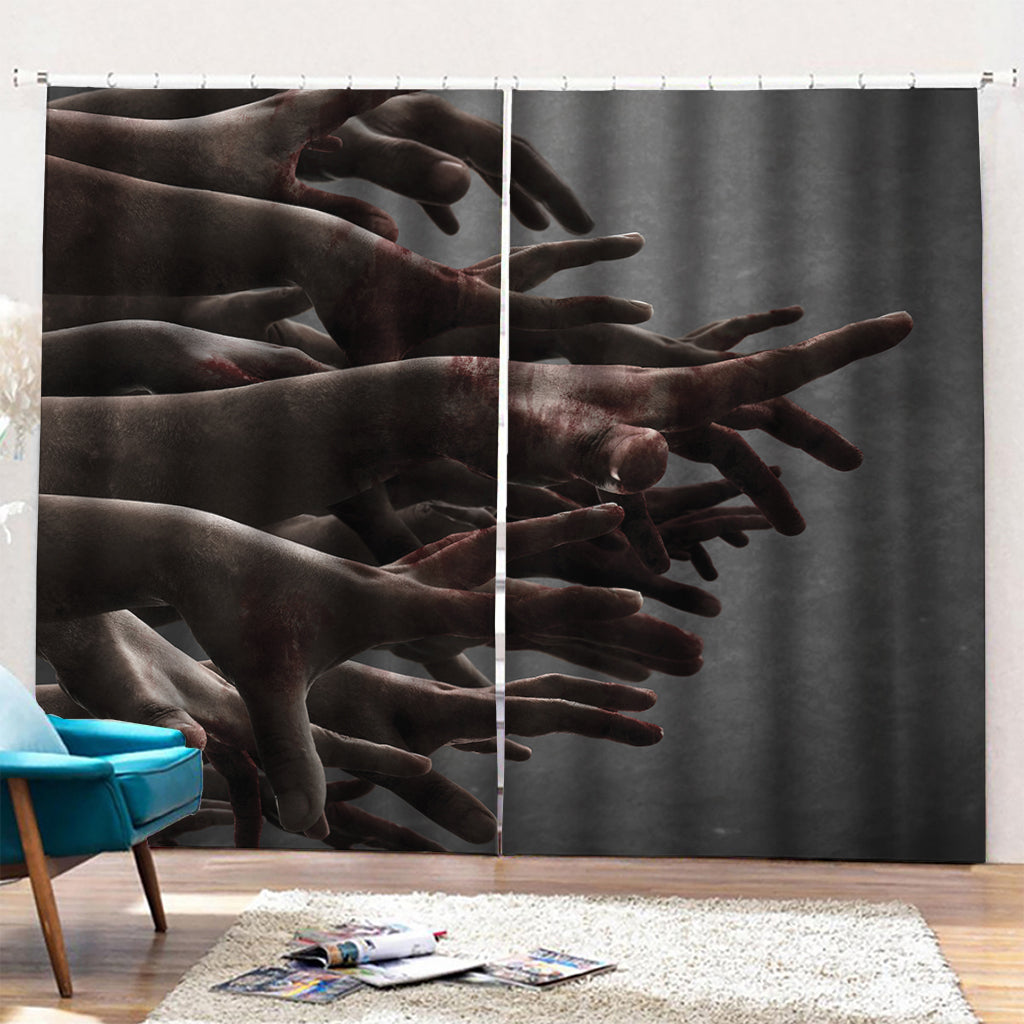 Halloween Zombie Hands Print Pencil Pleat Curtains