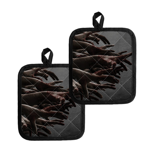 Halloween Zombie Hands Print Pot Holders