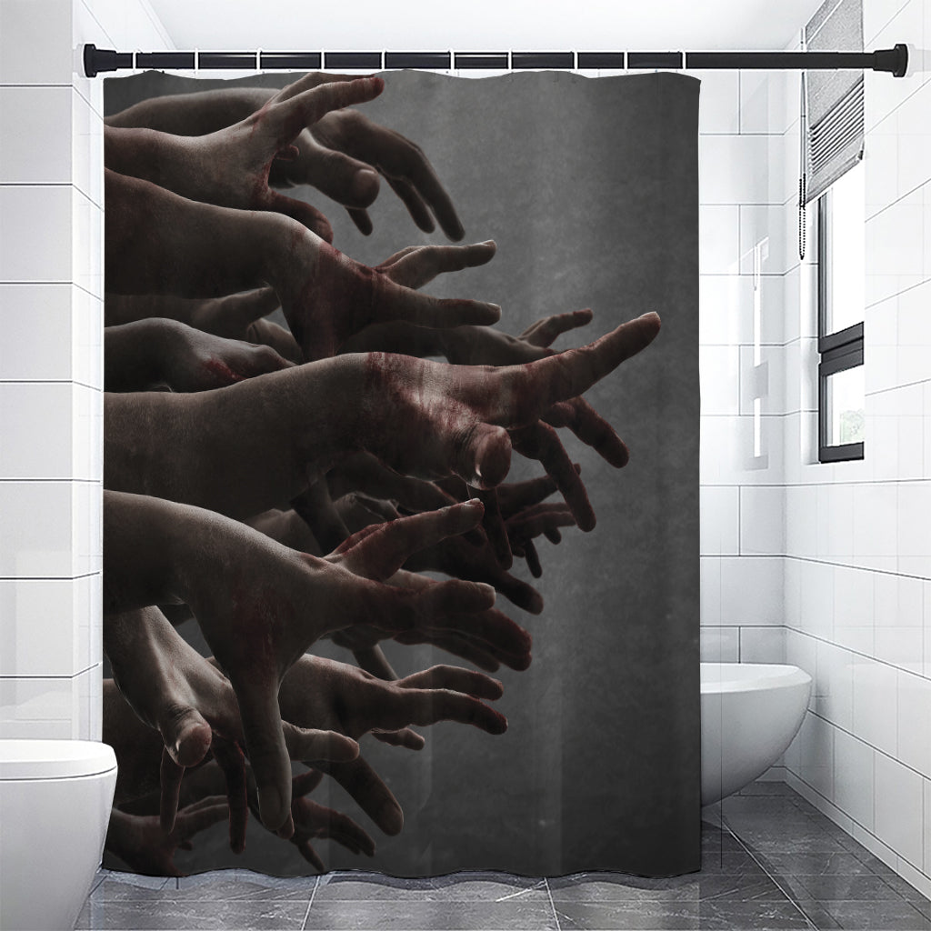 Halloween Zombie Hands Print Premium Shower Curtain