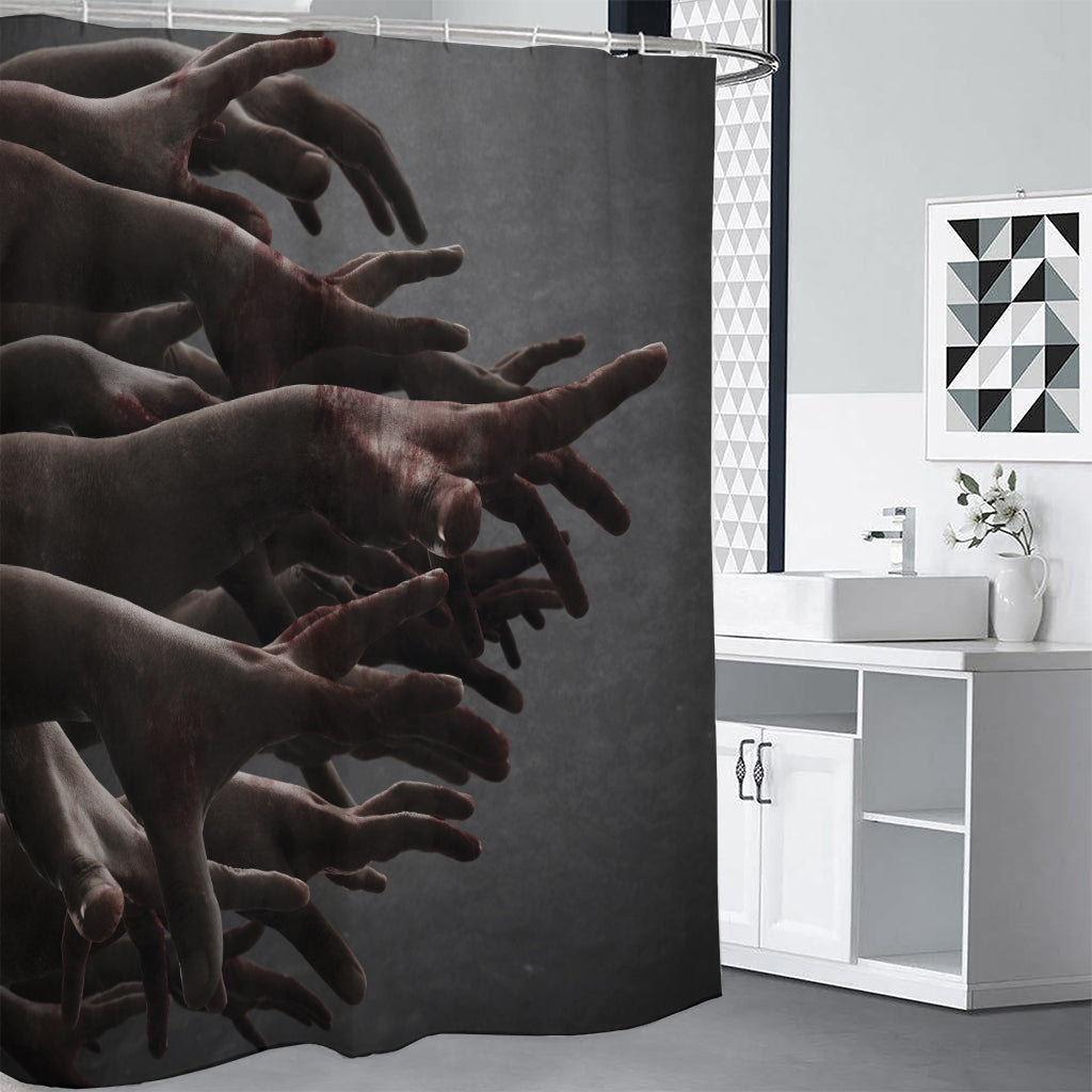 Halloween Zombie Hands Print Premium Shower Curtain