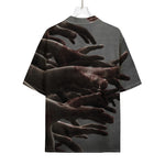 Halloween Zombie Hands Print Rayon Hawaiian Shirt