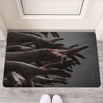 Halloween Zombie Hands Print Rubber Doormat