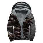 Halloween Zombie Hands Print Sherpa Lined Zip Up Hoodie