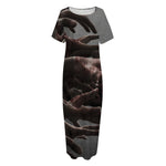 Halloween Zombie Hands Print Short Sleeve Long Nightdress