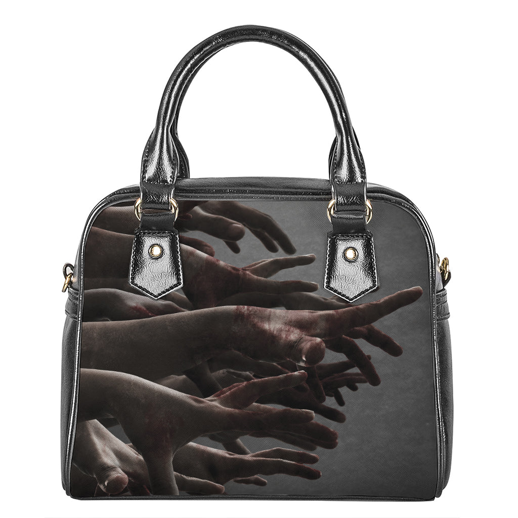 Halloween Zombie Hands Print Shoulder Handbag