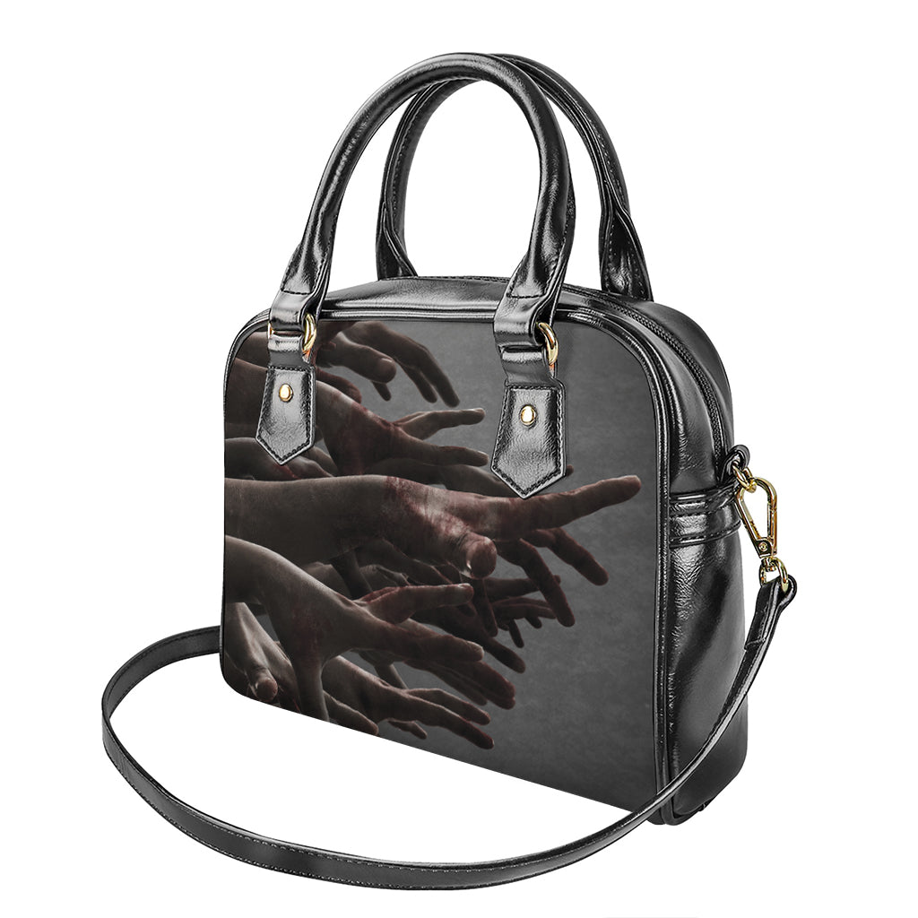Halloween Zombie Hands Print Shoulder Handbag