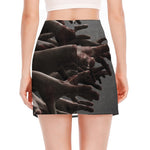 Halloween Zombie Hands Print Side Slit Mini Skirt