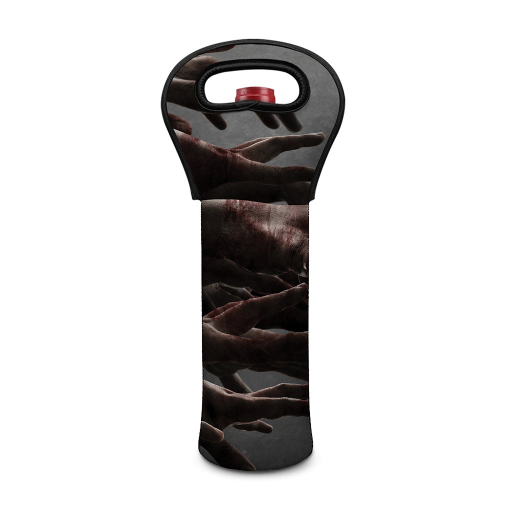 Halloween Zombie Hands Print Single Neoprene Wine Tote