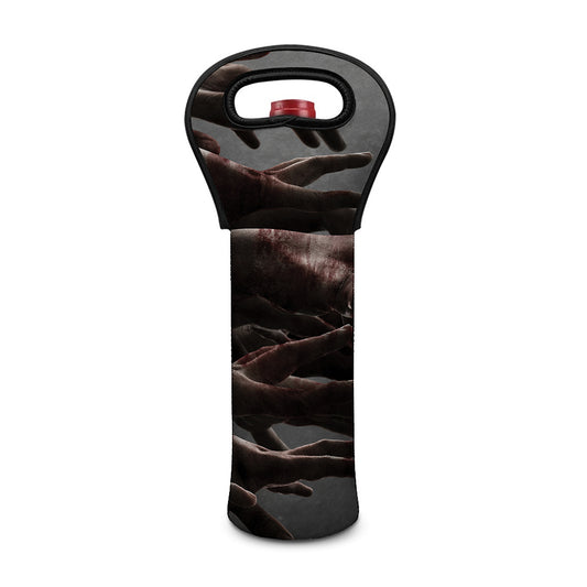 Halloween Zombie Hands Print Single Neoprene Wine Tote