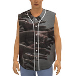Halloween Zombie Hands Print Sleeveless Baseball Jersey