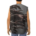 Halloween Zombie Hands Print Sleeveless Baseball Jersey