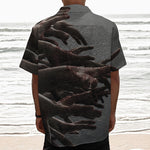 Halloween Zombie Hands Print Textured Short Sleeve Shirt