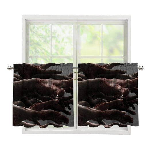 Halloween Zombie Hands Print Tier Curtains