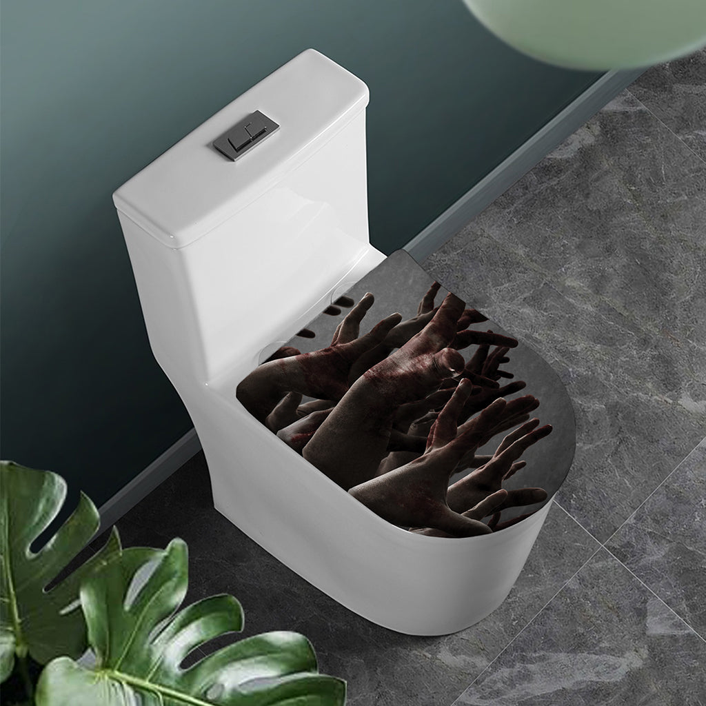 Halloween Zombie Hands Print Toilet Lid Cover