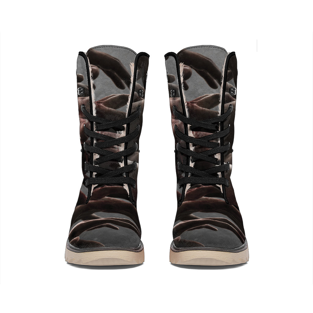 Halloween Zombie Hands Print Winter Boots