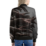 Halloween Zombie Hands Print Women's Bomber Jacket