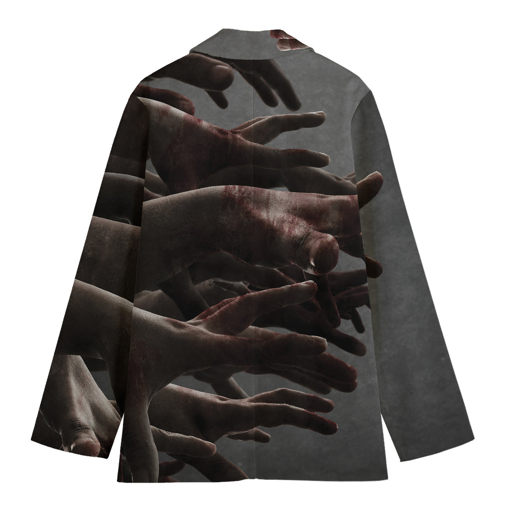 Halloween Zombie Hands Print Women's Cotton Blazer