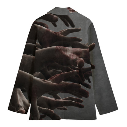 Halloween Zombie Hands Print Women's Cotton Blazer
