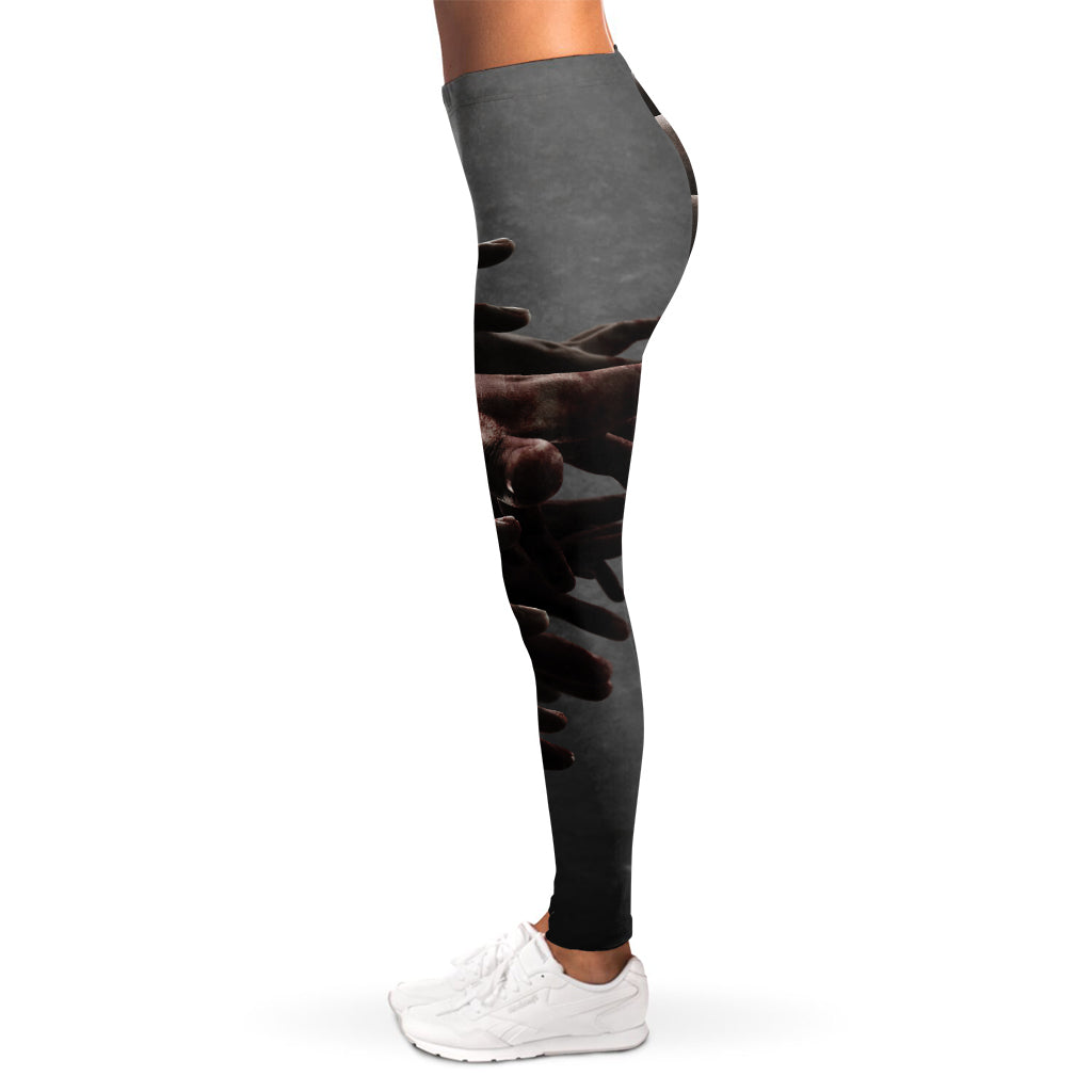 Halloween Zombie Hands Print Women's Leggings
