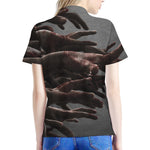 Halloween Zombie Hands Print Women's Polo Shirt