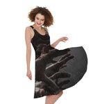 Halloween Zombie Hands Print Women's Sleeveless Dress
