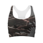 Halloween Zombie Hands Print Women's Sports Bra