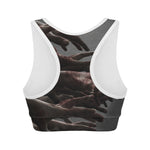 Halloween Zombie Hands Print Women's Sports Bra