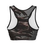 Halloween Zombie Hands Print Women's Sports Bra
