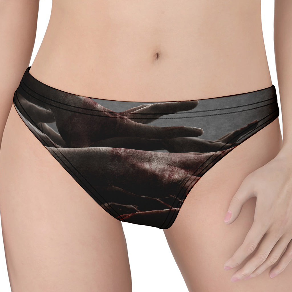 Halloween Zombie Hands Print Women's Thong