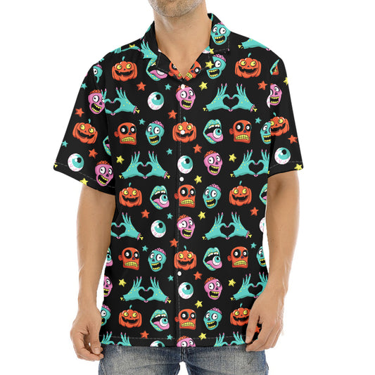 Halloween Zombie Pattern Print Aloha Shirt