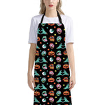 Halloween Zombie Pattern Print Bib Apron With Pocket