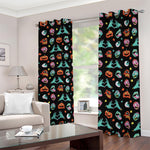 Halloween Zombie Pattern Print Blackout Grommet Curtains