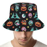 Halloween Zombie Pattern Print Bucket Hat