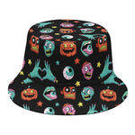 Halloween Zombie Pattern Print Bucket Hat