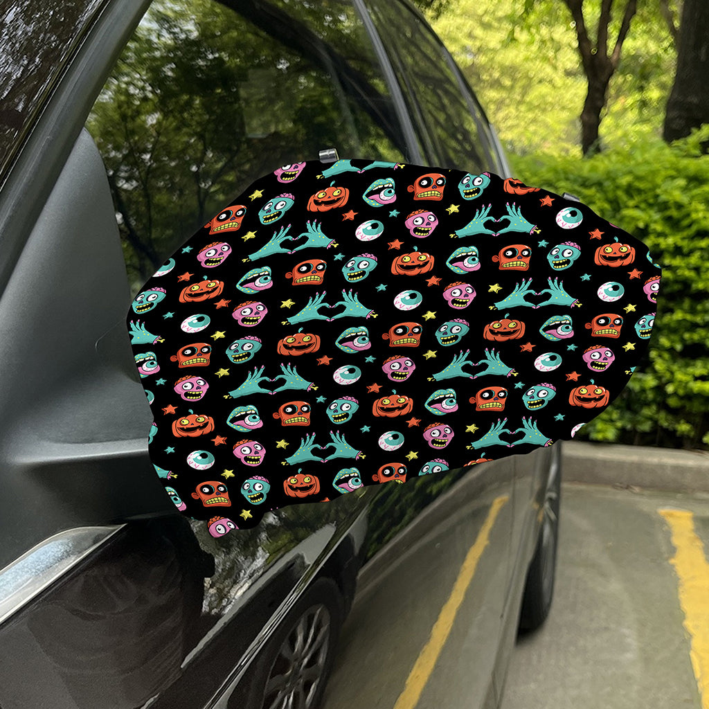 Halloween Zombie Pattern Print Car Side Mirror Covers