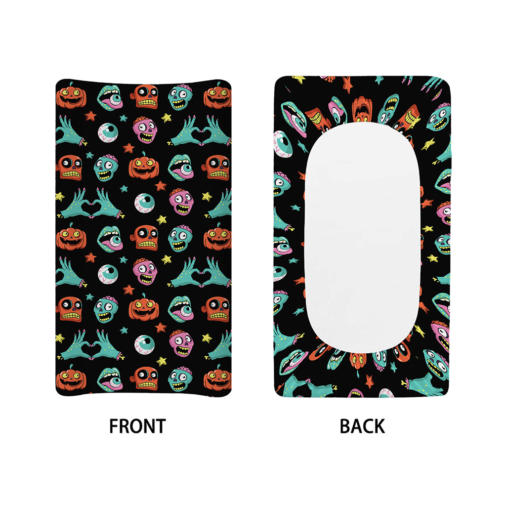 Halloween Zombie Pattern Print Changing Pad Cover